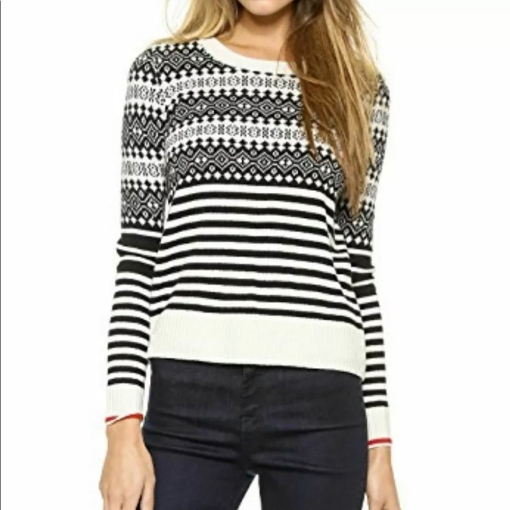 Madewell fair isle striped sweater merino wool, S
